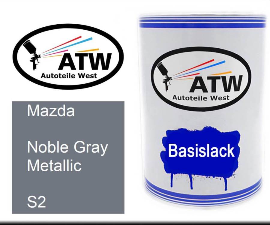 Mazda, Noble Gray Metallic, S2: 500ml Lackdose, von ATW Autoteile West.